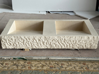 Lavabo double en marbre blanc beige, surface extérieure sculptée à la main, lavabo double pour salle de bain, taille personnalisée