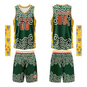 Ensemble d'uniformes d'équipe de basketball personnalisé, respirant, antibactérien, à séchage rapide, grande taille, uni, avec logo frontal, sans manches, de haute qualité - Product Image 5