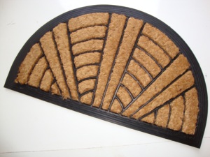 Alfombra de Entrada Art Deco con Diseño de Rayos de Sol, Media Luna, de Fibra de Coco, Fabricada a Máquina, con Respaldo de Goma Gruesa Antideslizante, para Exteriores, Hogar, Hotel - Product Image 5