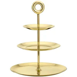 Glossy Gold Finished Luxury Style Metal Cake <b>Stand</b> 2 Tier <b>Display</b> <b>Stand</b> Elegant for Birthday Parties <b>Table</b> <b>Top</b> Decor - Product Image 4