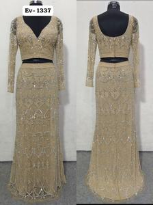 <b>Mermaid</b> White <b>Nude</b> Pearls Luxury Floor-Length Evening Dress for Women Wedding Spaghetti Strap Bridal Party - Product Image 6