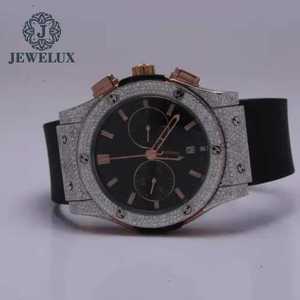 Elegante esfera negra Moissanite Diamond Watch Correa de goma de alta calidad Analógico Lujo Estilo Hip Hop Reloj de edición limitada - Product Image 3