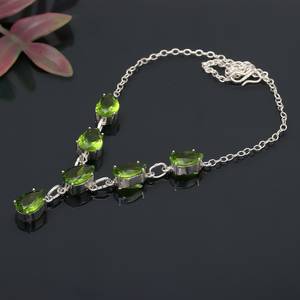 Pendentif en péridot pour enfants en argent sterling 925 fait à la main, forme poire, pierre précieuse verte, solitaire, bijoux classiques de haute qualité, cadeau - Product Image 3