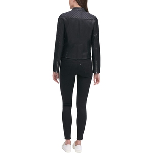 Vente en gros Veste en cuir PU de haute qualité pour femmes Veste en cuir élégante tricotée respirante pour femmes - Product Image 5