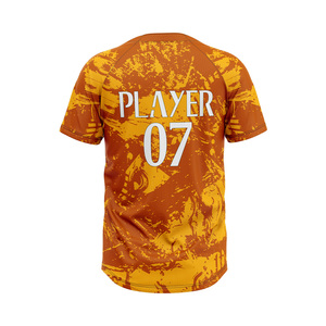 Camiseta de Béisbol Personalizada para Hombre con Cuello en V, Logotipo Frontal con Parches Personalizados, Transpirable, de Secado Rápido, de Poliéster/Algodón - Product Image 2
