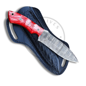 Handmade Damascus Steel Fixed Blade Hunting <b>Knife</b> Leather Sheath 56HRC Hardness Drop Point OEM B2B Wholesale AR <b>KNIVES</b> INDUSTRY - Product Image 1