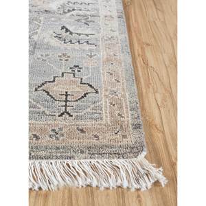 พรมขนสัตว์อัฟกันถักมือ Erbe Lnr-4017 สีเทาและดำ ลายเหรียญ  ทอแบบเรียบและเทคนิคแจ็คการ์ด สำหรับใช้ในบ้านและรถยนต์ - Product Image 4