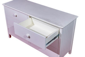 Dakota 6-<b>Drawer</b> Modern <b>Bedroom</b> Dresser in <b>White</b> Rubber Wood with Elegant <b>White</b> Finish Eco-Friendly Design - Product Image 3