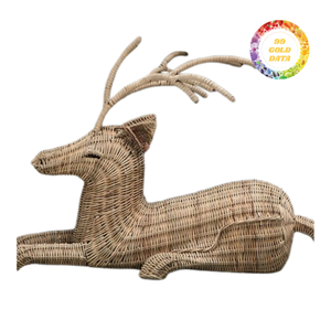 Pequeños adornos navideños ecológicos hechos a mano de ratán | Decoraciones de tamaño personalizables para caja de regalo de árbol de mesa para exteriores/interiores - Product Image 3