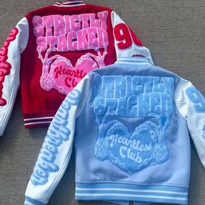 Venta al por mayor personalizable Letterman Varsity Jersey Chenille bordado a prueba de viento de doble capa chaqueta Premium para hombres - Product Image 3