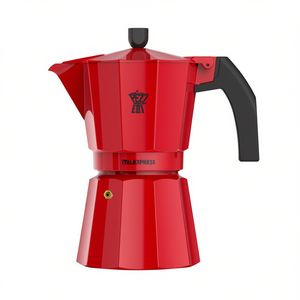 Cafetera Moka de aluminio para 3 tazas de ITALEXPRESS en color rojo 1361V - Product Image 2