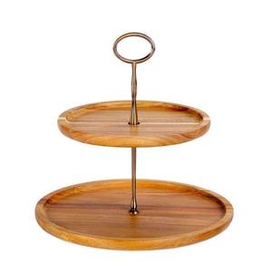 Soporte de madera de lujo de 2 niveles para pasteles Soporte elegante para cupcakes para dulces y postres Herramientas para pasteles - Product Image 4