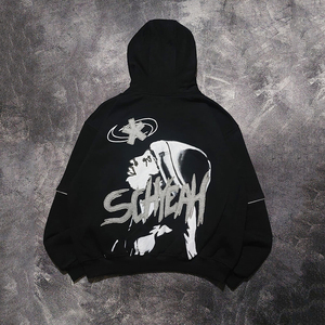 Fabricante Mayorista de Sudaderas con Capucha Unisex Extra Grandes con Estampado de Leopardo, Diseño Vintage de Hombros Caídos, Personalizadas OEM - Product Image 1