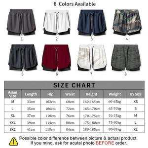 Pantalones cortos deportivos 2 en 1 personalizados de OEM para hombre, pantalones cortos para correr de secado rápido, gimnasio, entrenamiento físico, doble capa - Product Image 4