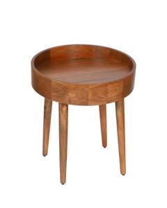 Mesa de centro lateral única decorativa de aspecto más nuevo, Base de hierro de Metal recubierto de polvo negro con tapa de madera, muebles de mesa auxiliar de café - Product Image 2