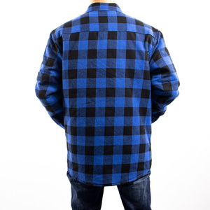 Chaqueta de alta calidad para hombre, chaqueta de hombre a cuadros Color azul camisa chaqueta diseño personalizado su propio diseño hombres Camisa de franela 2025 - Product Image 4