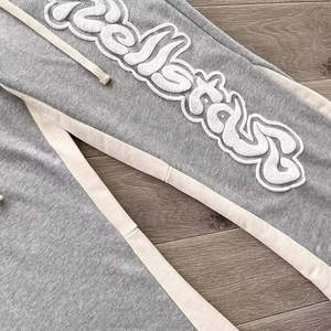 กางเกงขาบานสำหรับผู้ชายกางเกงขาบานผ้าฝ้าย Sweatpants-100 % ขายาวลำลองงาน OEM ตามสั่ง Y2K - Product Image 5