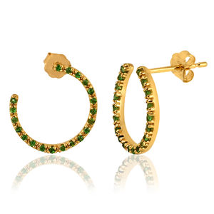 Diseño de lujo chapado en oro 925 color plata esterlina circón piedras preciosas tachuelas pendiente para mujer joyería de regalo - Product Image 5