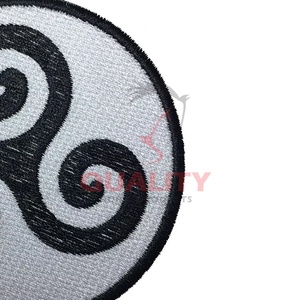Premium Quality Custom Embroidered Letter Badges Iron-On Logo Embroidered Flower Shape Badges for Hats Heat Press Fashion Badges - Product Image 3