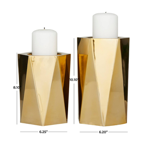 Juego de 2 candelabros cónicos de metal chapado en oro personalizados OEM para el hogar, compra directa desde la India - Product Image 6