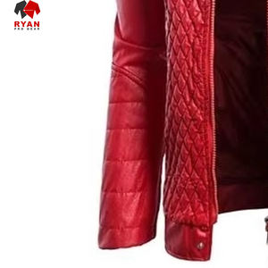 Veste en cuir véritable sur mesure de haute qualité pour homme, broderie tendance, style universitaire, motif de lettres - Product Image 4