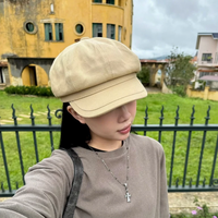 Mode laine femmes béret automne hiver casquette octogonale chapeaux élégant artiste peintre gavroche casquettes béret chapeaux
