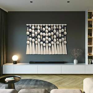 Tapiz de Fibra Moderno Saturno, Decoración Boho para Pared, Tapiz Asimétrico de Cuerda, Arte de Pared Japandi, Tapiz de Macramé de Saturno - Product Image 1