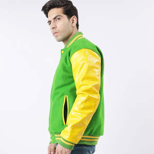 Adult Size Streetwear <b>Men</b> <b>Leather</b> Sleeves Varsity <b>Jacket</b> Custom Brand Male Designer Button Closer Varsity <b>Jackets</b> - Product Image 2