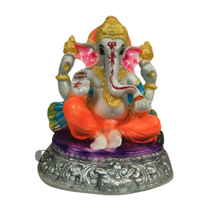 Statue de Ganesh Ji en polyrésine, modèle artisanal, peint à la main, décoration religieuse traditionnelle, Pooja, mariage, maison, fond indien - Product Image 1