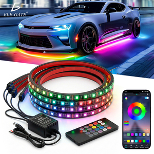 Kit Luci Auto Neon Impermeabili 4 Pezzi 2 X 120 cm & 2 X 90 cm Sorgente LED WS2812B Tipo PCB Nero Controllo App - Product Image 1