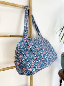 กระเป๋าผ้าคอตตอนลายดอกไม้ผ้าคอตตอนแบบถือเพื่อความปลอดภัยกระเป๋าโท้ทสั่งทำกระเป๋าจัดระเบียบชายหาด - Product Image 5