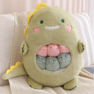 Peluche Dinosauro da 20 Pollici con 6 Cuccioli, Super Morbido, Imbottitura in Poliestere e Cotone, Antistress, Personalizzabile ODM, Vendita all'Ingrosso - Product Image 1