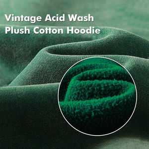 New Design Green Acid Stone Wash Hoodie 100% Cotton Washed <b>Top</b> Quality <b>Distressed</b> Hoodies Men's Casual Vintage Breathable - Product Image 3