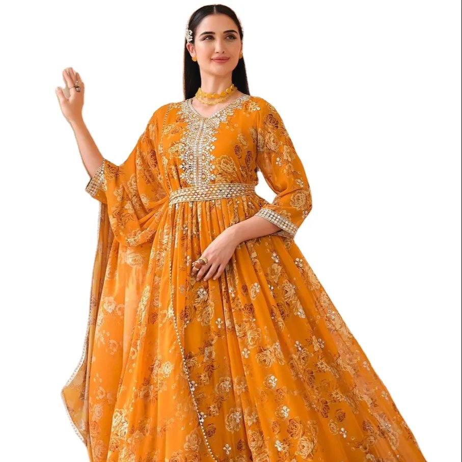 Georgette Thêu Làm Việc Ưa Thích Salwar Kameez Phù Hợp Với Cho Phụ Nữ Bộ Sưu Tập Cưới Từ Ấn Độ Bộ Sưu Tập Tốt Nhất