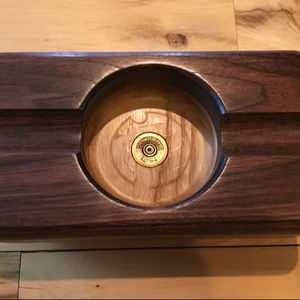 Cendrier intérieur moderne portable d'extérieur avec logo personnalisé nouveauté design en résine époxy avec joint en bois décoratif coloré couleur personnalisée - Product Image 1