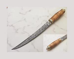 Juego de cuchillos de chef de filete de acero de Damasco hechos a mano personalizados, cuchillo de cocina para cortar verduras de alta calidad con cubierta protectora - Product Image 6