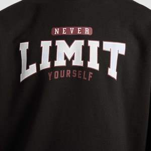100% Cotton Limitless <b>Fleece</b> Sweatshirt (<b>Black</b>) XL Size 3D Embroidered Acid Washed Screen Printed with Solid Pattern - Product Image 5
