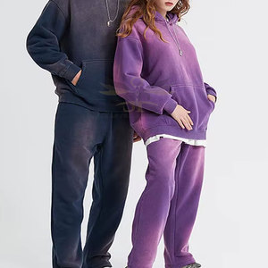 Survêtements délavés à l'acide de haute qualité avec impression de logo personnalisée pour hommes survêtements délavés à l'acide respirants à séchage rapide - Product Image 6