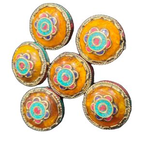 Cuentas de joyería sueltas redondas de ámbar amarillo - Product Image 4