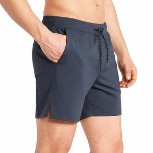 Shorts de jogging décontractés pour hommes, taille haute, en polyester/coton, avec cordon de serrage, légers, séchage rapide, respirants, service OEM - Product Image 3