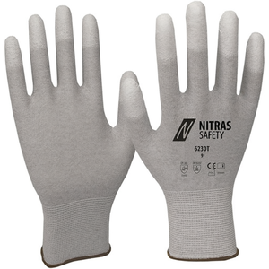 Guantes Talla 9 Gris/Blanco EN 388 y EN 16350 PPE Categoría II NITRAS Guantes Domésticos Paquete de 12 - Product Image 3