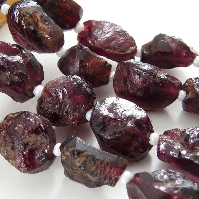 Natural Pink Rhodolite Garnet Rough Tumble Nugget Beads 10-15mm 8 Inch Strand for Jewelry Making