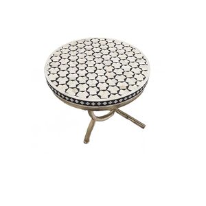 Mesa auxiliar con incrustaciones de hueso moderna personalizada hecha a mano, muebles de sala de estar extensibles para exteriores, taburete, cocina, comedor, exportado ARTISAN - Product Image 5