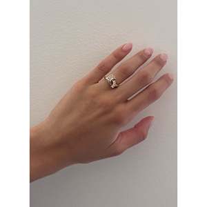 Bague vintage en or 18 carats avec diamants baguette et ronds en forme d'arche - Product Image 2