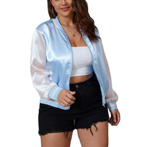 ¡Novedad de 2025! Chaqueta de satén bordada para mujer, logotipo personalizado, bordado para mujer, nuevo estilo personalizado, bombardero de satén, chaquetas de satén para mujer - Product Image 1