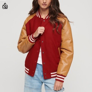 Chaqueta universitaria de alta calidad para mujer, piel de oveja personalizable, manga larga, algodón, mejor transpirable, venta al por mayor para damas - Product Image 6