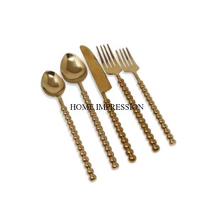 Juego de Cubiertos de Diseño Moderno, Único y Elegante, con Hojas de Uva Antiguas, Fundición de Aluminio, Chapado en Oro, Ecológico - Product Image 2
