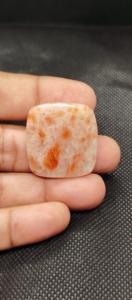 อัญมณีขัดผิวเรียบลายนูนสีส้มธรรมชาติสำหรับทำเครื่องประดับ - Product Image 5