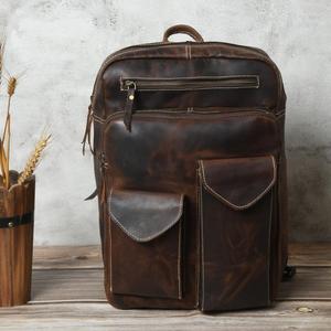 Genuine Leather Customized <b>Laptop</b> Book <b>Bag</b> Vintage Backpack Waterproof Designer Travel School <b>Work</b> Weekend Stylish ALLB18 - Product Image 2