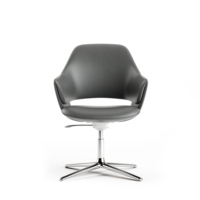 Chaise de bureau classique SITSTAR en cuir PU, pivotante, avec base en aluminium, pour réception et visiteurs, mobilier de travail, fournitures pour projets